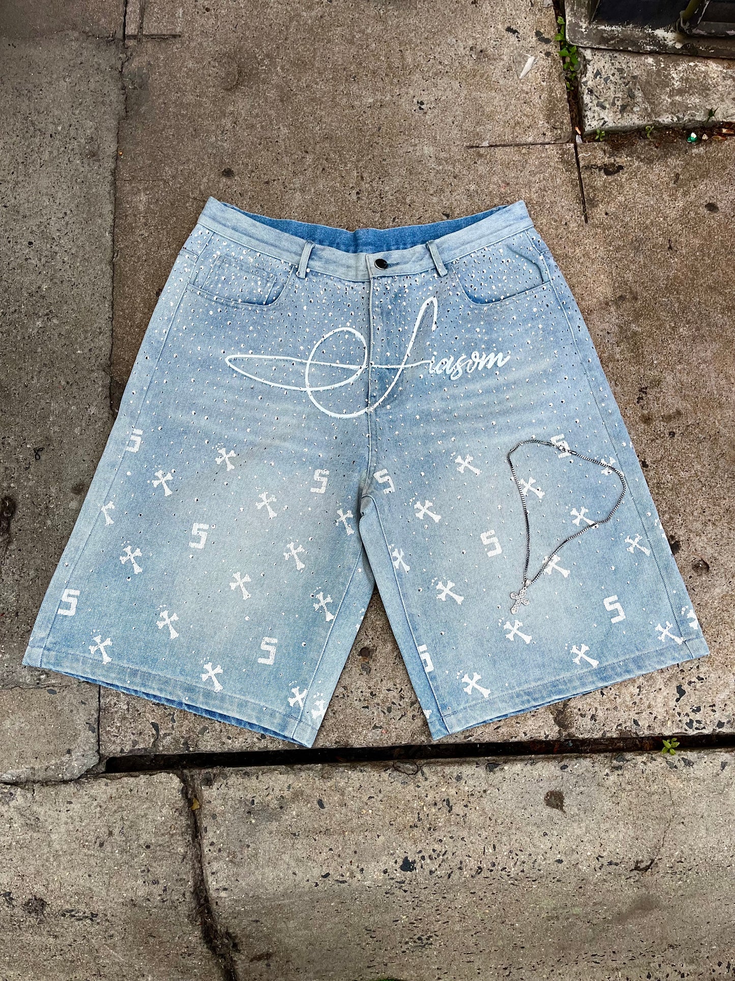 S.I.A.S.O.M. DENIM SHORTS (BLUE)