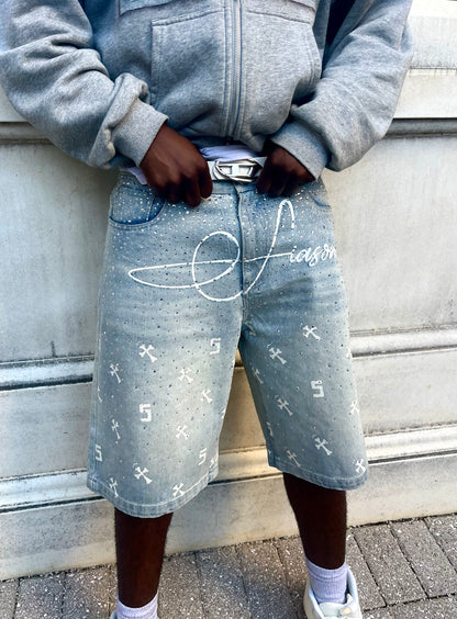 S.I.A.S.O.M. DENIM SHORTS (BLUE)