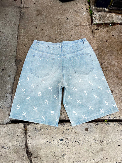 S.I.A.S.O.M. DENIM SHORTS (BLUE)